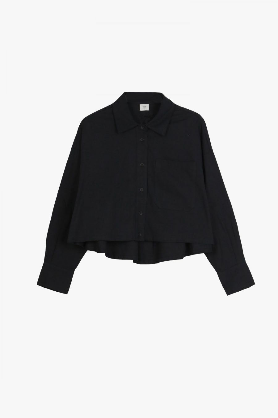 CBL000321X BLACK Cotton Button Up Shirt Front