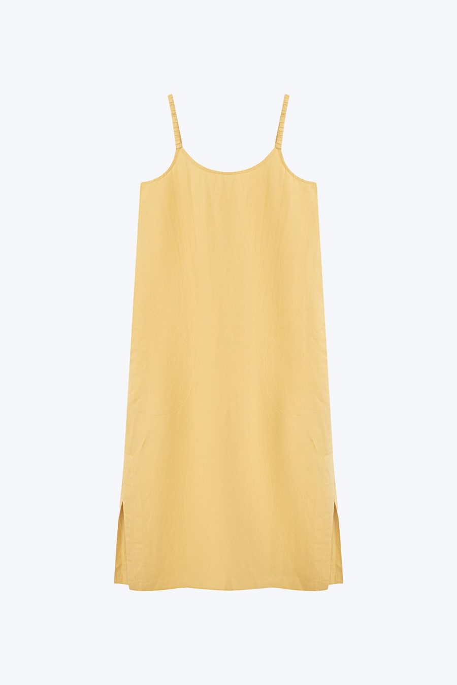 CDQ000787W LINEN RAYON CAMISOLE DRESS CANARY