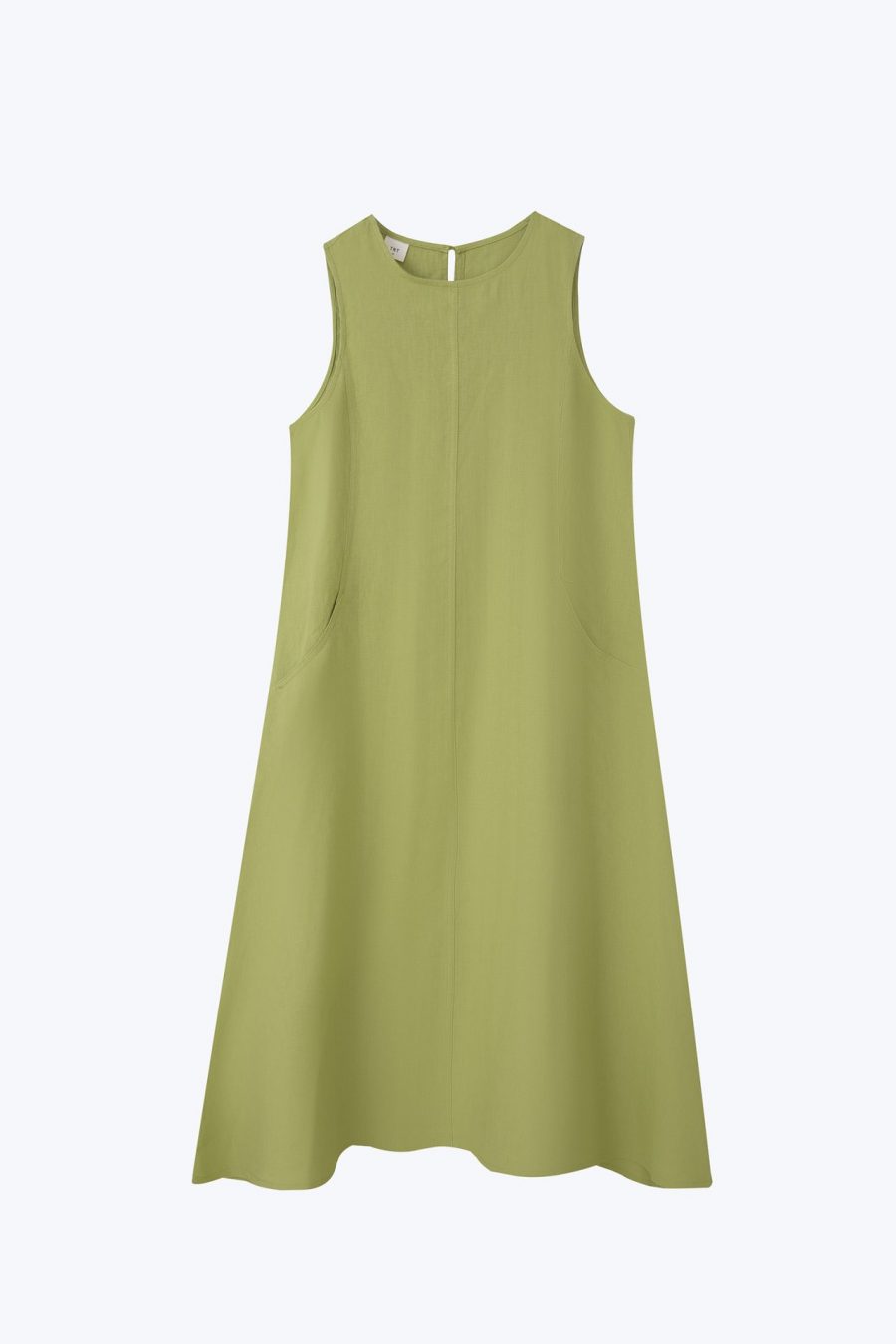 CDQ000971W Panelled Sleeveless Dress APPLE GREEN