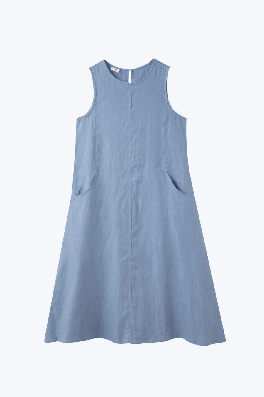 CDQ000971W Panelled Sleeveless Dress DUSTY BLUE