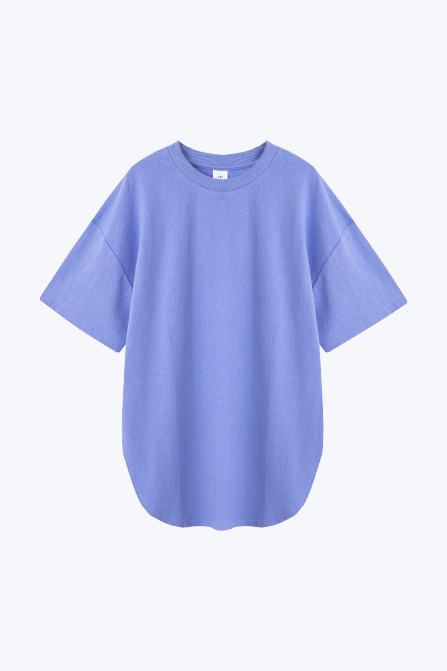 CT001038D OVERSIZED CURVED HEM TEE PERIWINKLE