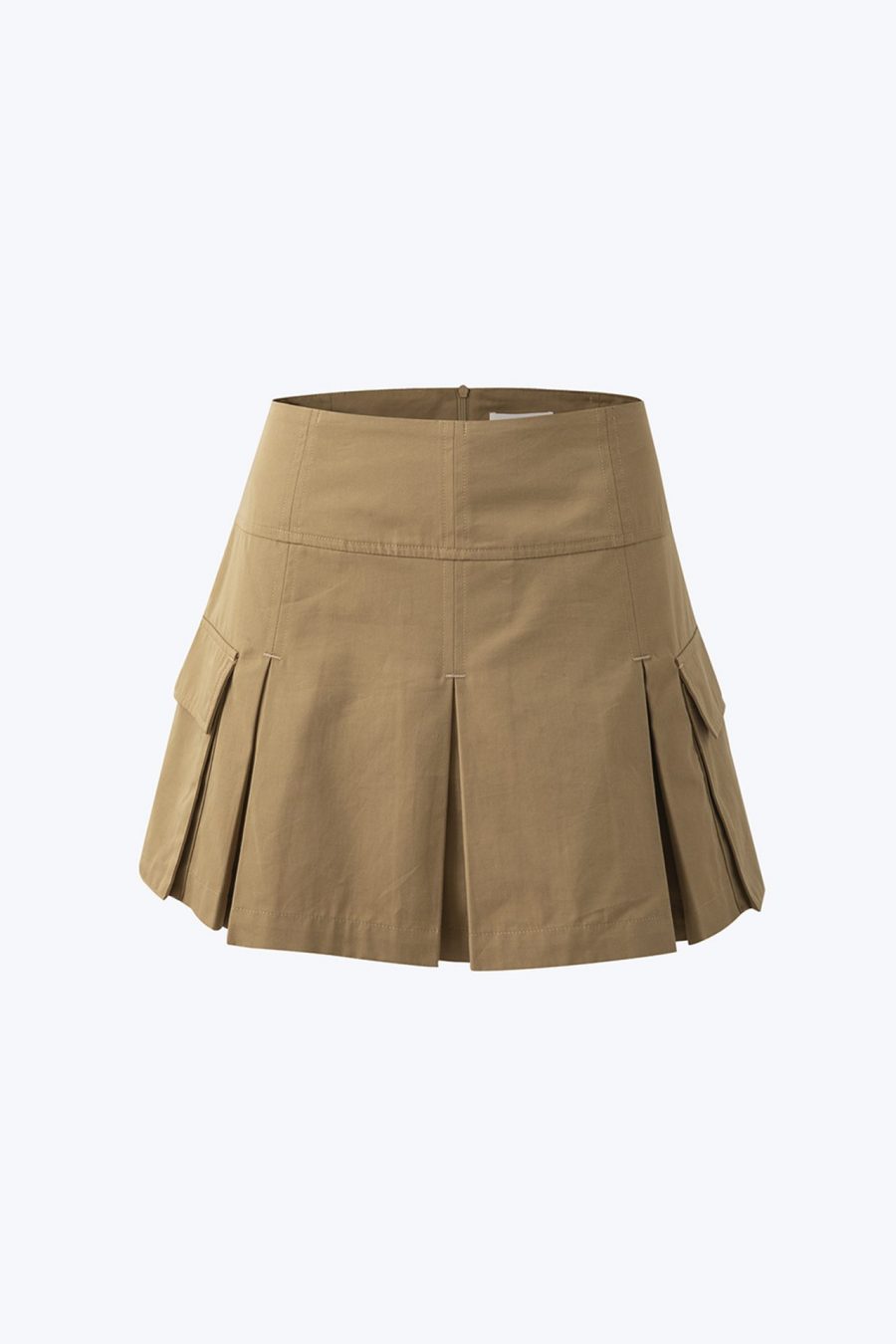 CPS001132A Pleated Skirt khaki