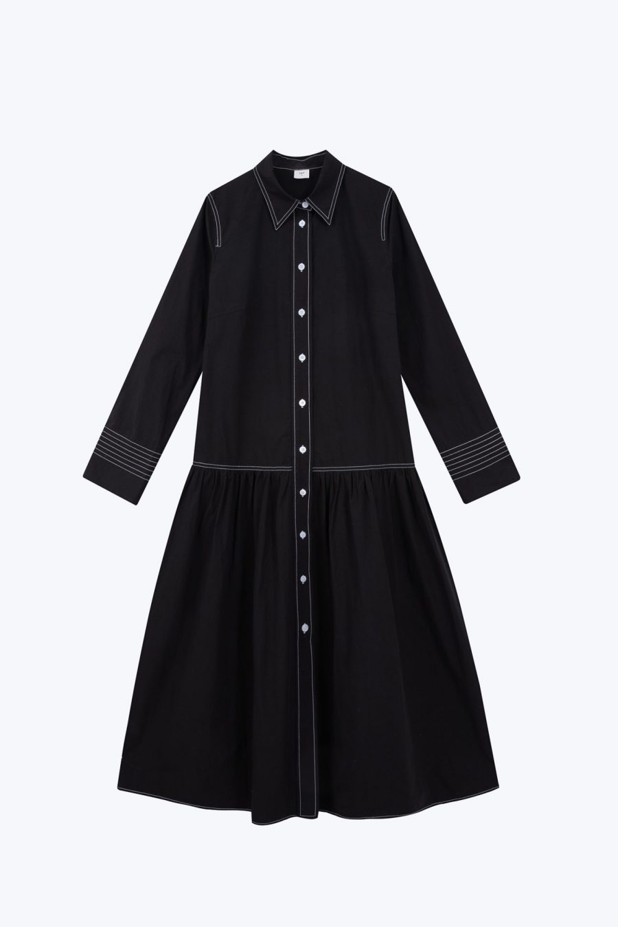 CDQ001168A Long Sleeve Ruffle Dress BLACK