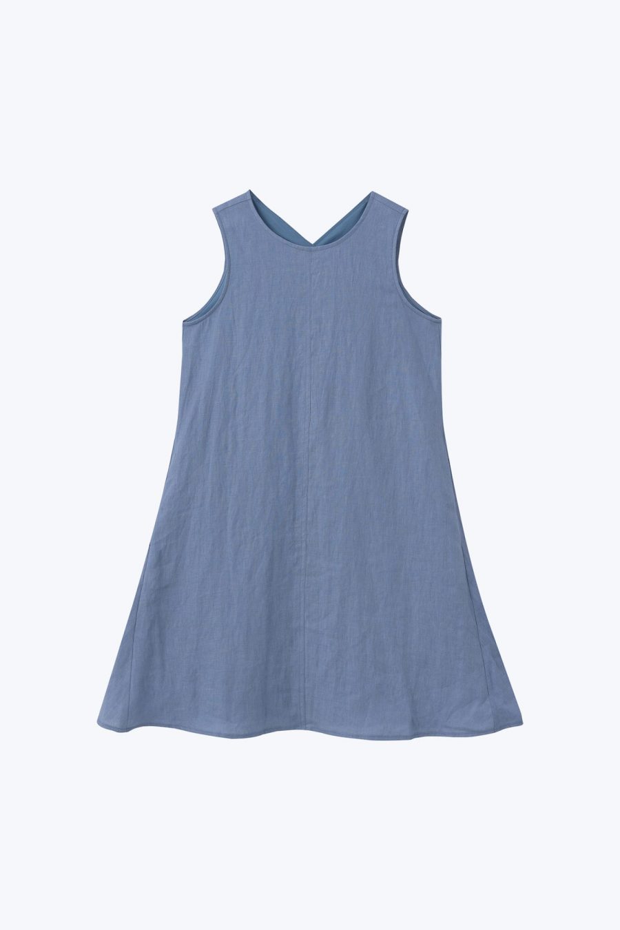 CDQ001178W Linen SL Slip Dress DUSTY BLUE