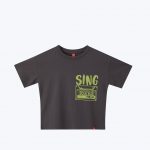 KT800063D SING Graphic Tee CHARCOAL